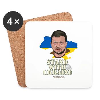 Zelensky Stand with Ukraine - Coasters (set of 4) - white - Front