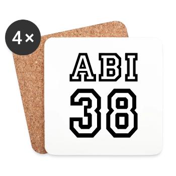 ABI 38 - Abitur 2038 - Abiturienten Baby Geburt - Untersetzer (4er-Set) - Weiß - Vorne