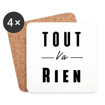 tout va rien - Dessous de verre (lot de 4) - blanc - Devant