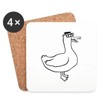 Nerd Goose Horn Lunettes drôles - Dessous de verre (lot de 4) - blanc - Devant