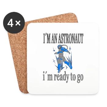 Space Spaceship Astronaut Cosmonaut Gift - Coasters (set of 4) - white - Front