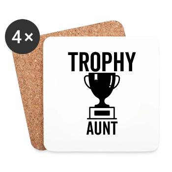 Trophée Tante - Dessous de verre (lot de 4) - blanc - Devant