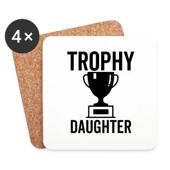 Trophée Fille - Dessous de verre (lot de 4) - blanc - Devant