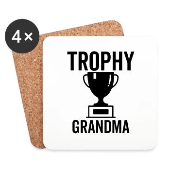 Trophy Grandma - Coasters (set of 4) - white - Front