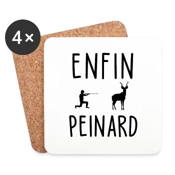 chasse / humour chasseur / enfin peinard - Dessous de verre (lot de 4) - blanc - Devant