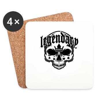Legendary since 1995 - Skull | Colors can be changed - Coasters (set of 4) - white - Front