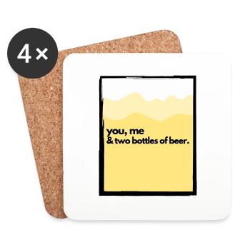 You, Me & Two Bottles of Beer - Coasters (set of 4) - white - Front