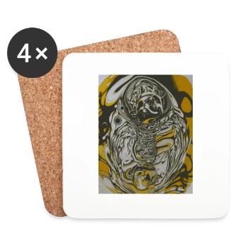 Psychodellic Square - Untersetzer (4er-Set) - Weiß - Vorne