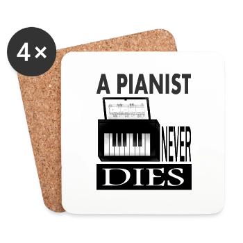Playing piano Pianist Musical instrument Gift idea - Coasters (set of 4) - white - Front