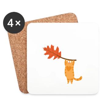 Drôle j’ai eu un grand chat d’automne d’automne - amoureux des chats - Dessous de verre (lot de 4) - blanc - Devant