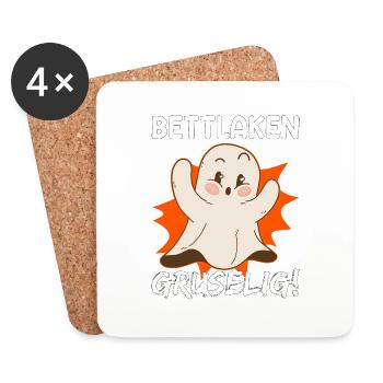 Halloween Geist Geister Sprüche Geschenkidee - Untersetzer (4er-Set) - Weiß - Vorne