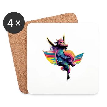 Einhorn Party - Untersetzer (4er-Set) - Weiß - Vorne