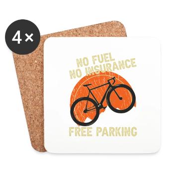 Bike - free parking - Coasters (set of 4) - white - Front