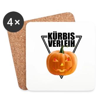 Kürbis Verleih | Halloween Kürbis Vermietung - Untersetzer (4er-Set) - Weiß - Vorne