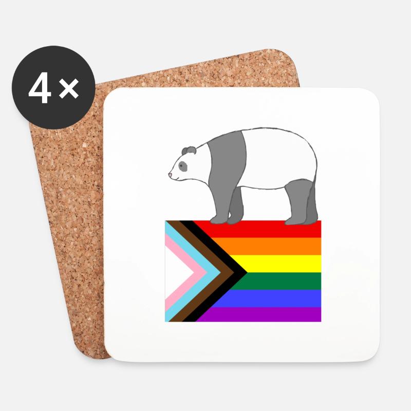 Schwuler Panda - Untersetzer (4er-Set) - Weiß