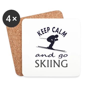 Skiing Ski resort Ski holiday Ski goggles Gift - Coasters (set of 4) - white - Front