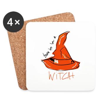 Halloween lures real witches behind the stove - Coasters (set of 4) - white - Front