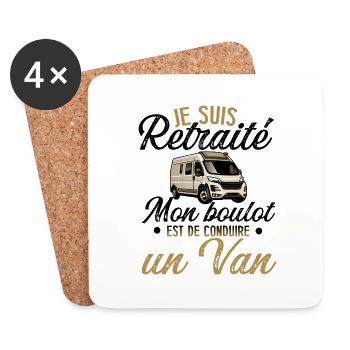 Je suis retraité mon boulot est de conduire van - Dessous de verre (lot de 4) - blanc - Devant
