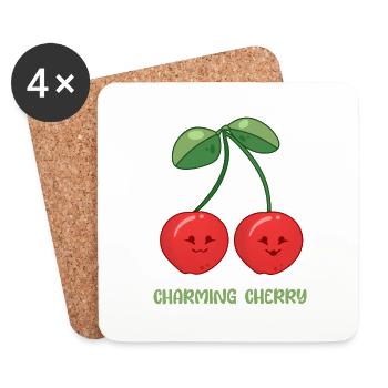 Enchanting cherry - Coasters (set of 4) - white - Front