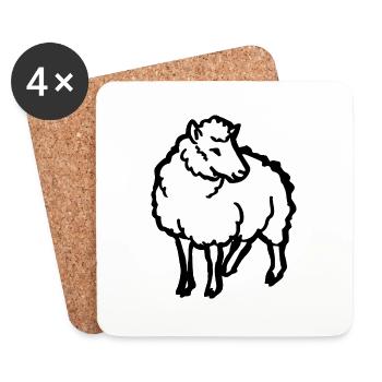 Sheep Aue Wool Agriculture Gift Funny - Coasters (set of 4) - white - Front