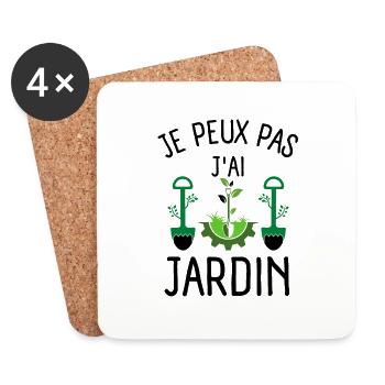 JARDIN JARDINAGE 2 - Dessous de verre (lot de 4) - blanc - Devant