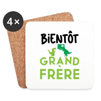 Enfant Bientôt grand frère annonce grossesse - Dessous de verre (lot de 4) - blanc - Devant