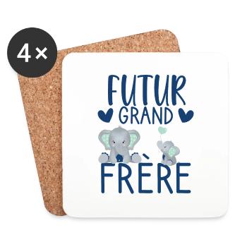 Enfant futur grand frère annonce grossesse - Dessous de verre (lot de 4) - blanc - Devant