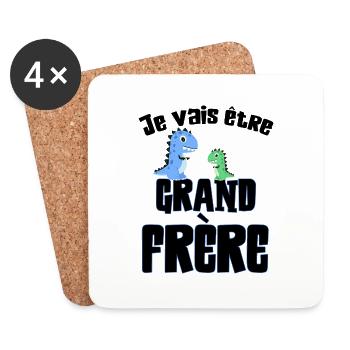 Enfant je vais être grand frère annonce grossesse - Dessous de verre (lot de 4) - blanc - Devant