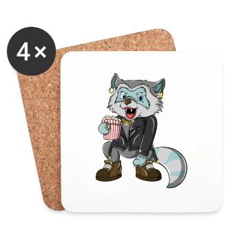 Monica, Racoon - Untersetzer (4er-Set) - Weiß - Vorne
