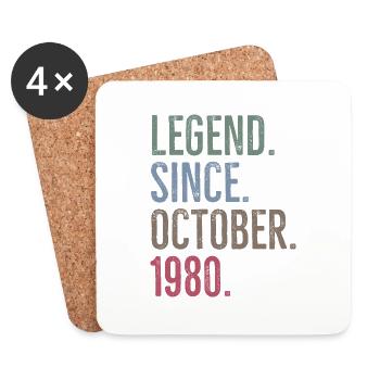 Legend Since October 1980 - Coasters (set of 4) - white - Front