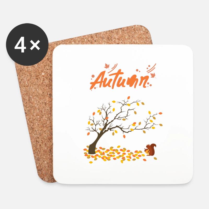 Autumn - Untersetzer (4er-Set) - Weiß
