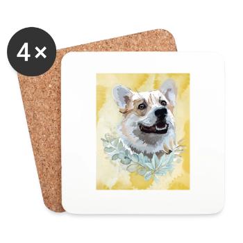 Butters der Corgi - Untersetzer (4er-Set) - Weiß - Vorne