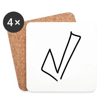Haken Emoji Skizze Zeichnung - Untersetzer (4er-Set) - Weiß - Vorne