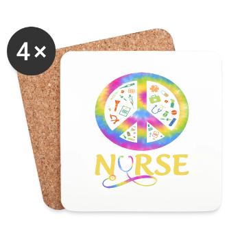 Nurse in Peace - Untersetzer (4er-Set) - Weiß - Vorne