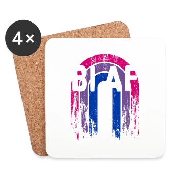 Bi AF Bisexual LGBTQ Bi Pride LGBT Funny Pride - Coasters (set of 4) - white - Front