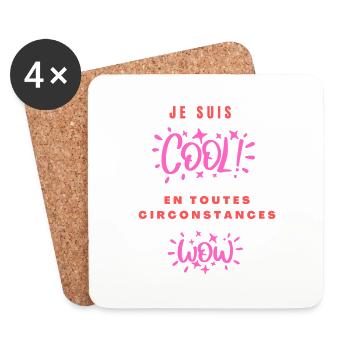 Je suis cool en toutes circonstances - Dessous de verre (lot de 4) - blanc - Devant