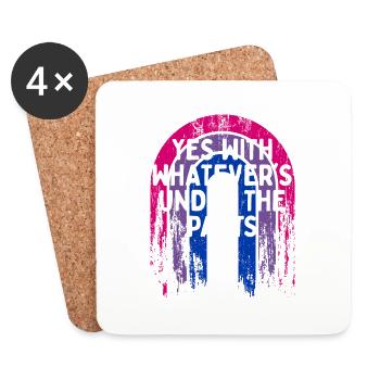 Whatever's Under the Pants Bisexual LGBTQ Bi - Coasters (set of 4) - white - Front