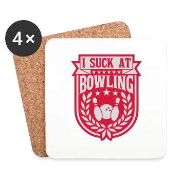 I suck at bowling - Untersetzer (4er-Set) - Weiß - Vorne