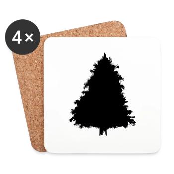 Christmas Tree Christmas Tree Winter Vector 9 - Coasters (set of 4) - white - Front
