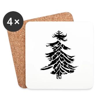 Christmas Tree Christmas Tree Winter Vector 16 - Coasters (set of 4) - white - Front