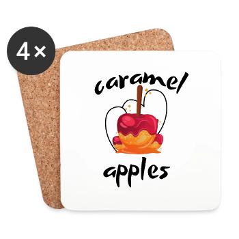 Caramel apples - for lover sweet candy food - Coasters (set of 4) - white - Front
