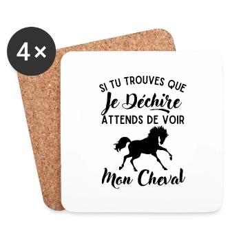 Mon cheval qui déchire 1 - Dessous de verre (lot de 4) - blanc - Devant