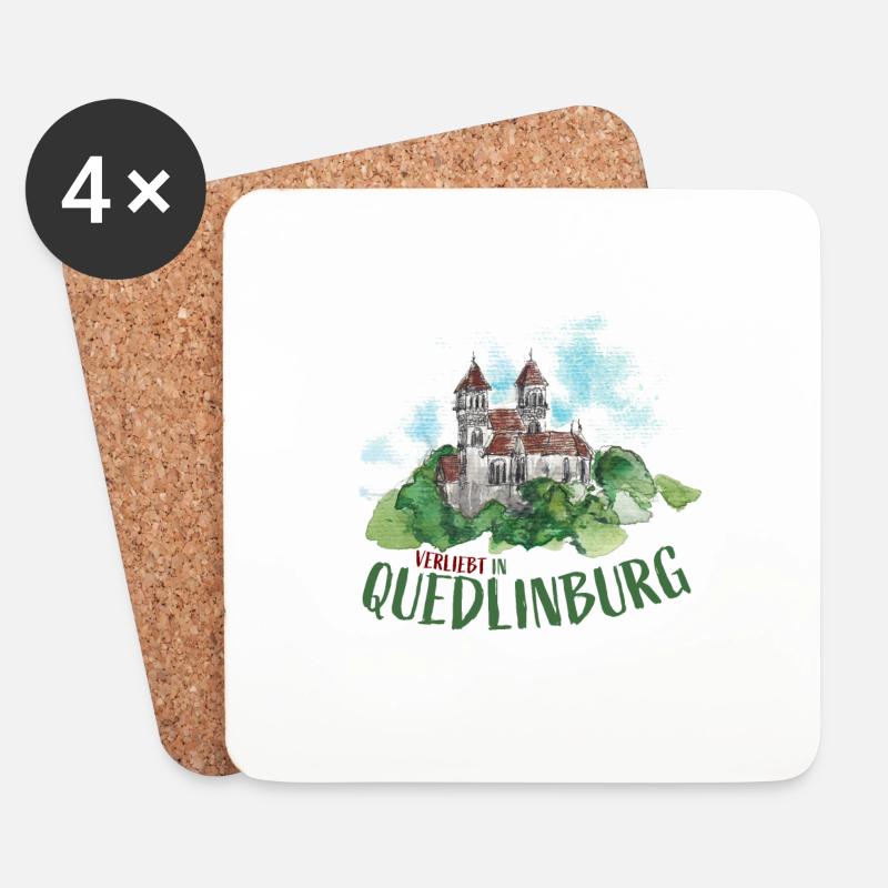 Verliebt in Quedlinburg - Untersetzer (4er-Set) - Weiß