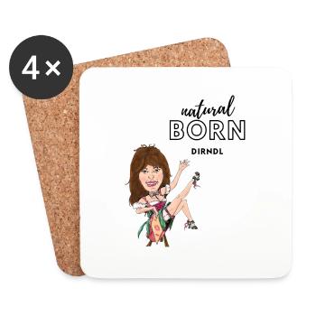 natural born dirndl - Untersetzer (4er-Set) - Weiß - Vorne