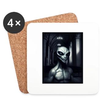 Evil Alien - Coasters (set of 4) - white - Front
