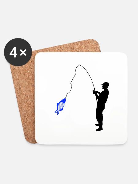 Angler - Untersetzer (4er-Set) - Weiß