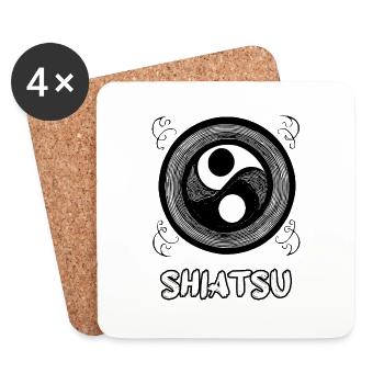 Shiatsu Yoga Meditation Massage Buddha Japanese 2 - Coasters (set of 4) - white - Front