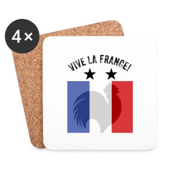 France - Dessous de verre (lot de 4) - blanc - Devant