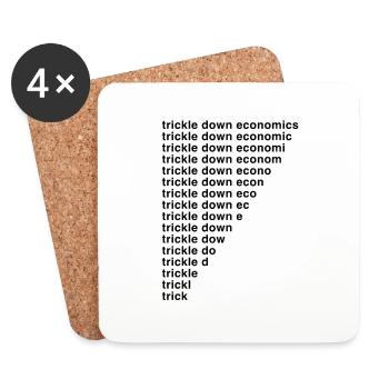 Trickle-Down-Ökonomie - Untersetzer (4er-Set) - Weiß - Vorne