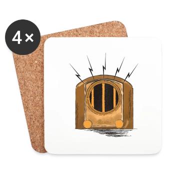 Retro Radio - Coasters (set of 4) - white - Front